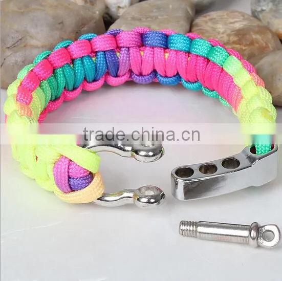 2016 Hot Custom Good Quality Paracord Bracelet Rainbow Bracelet photo-2