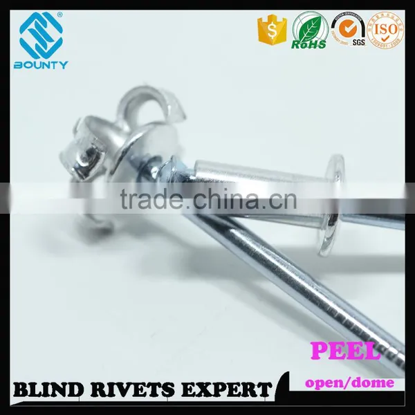 HIGH QUALITY OPEN END MANUFACTURER PROTRUDING CROWN HEAD ALU/ST POP PEEL TYPE RIVETS photo-5