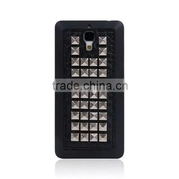 Nice Touch Feel Case for MI 4 ,3D Rivet Pattern Case , Rock Heavy Metal Style Case for MI 4 photo-2