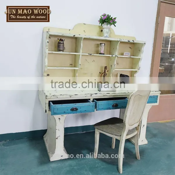 Plywood And Multilayer Design Writing Desk Antique With Three Drawers photo-2