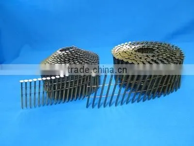 Hot Selling Flat Top Yellow Coated Screw/smooth Pallet Coil Nails