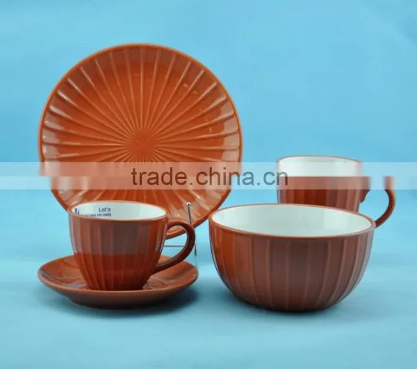 2015 Newly Designed Stoneware Stripe Pattern Dinnerset photo-6