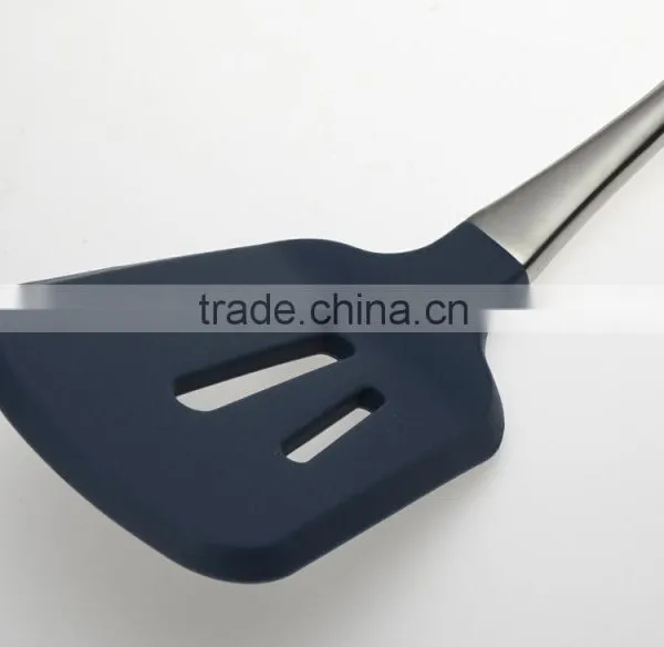 FDA LFGB High End Hollow Handle Kitchenware Series Silicone Slotted Turner photo-2