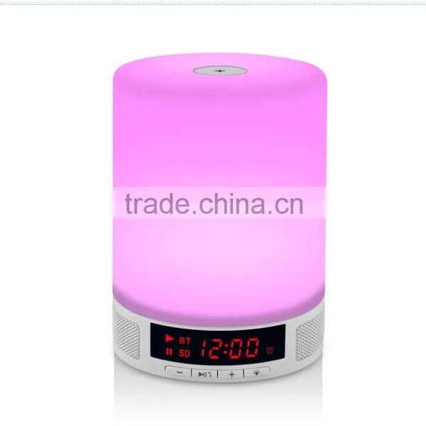 Smart Color Led Light Bluetooth Speaker Bed Lamp Wirless Speaker With Alarm Clock TF Card Playing photo-2