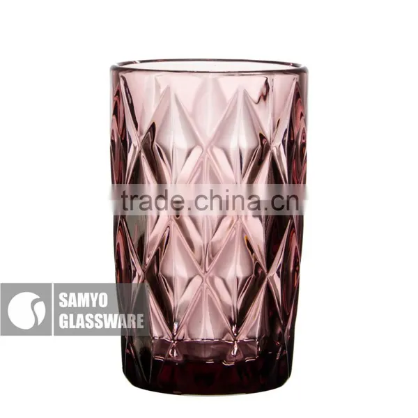 SAMYO Handmade Home Usage Hot Sale Pressed Glass Set With Rhombus Pattern photo-5