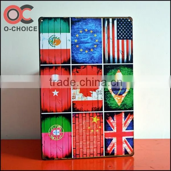 Tin Sign National Flagvintage Metal Plate