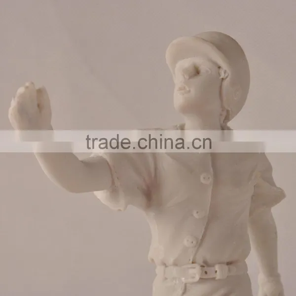 White Resin Figure Trophy for Baseball
