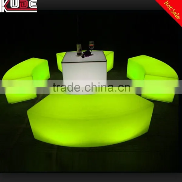 Party Used LED Light Curved Outdoor Bench With Remote Control photo-3