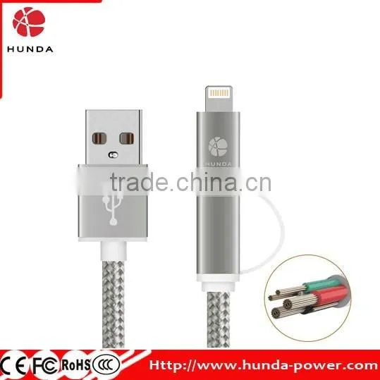 2016 Top Selling Dual Connector 8pin 2-in-1 Sync and Charge Cable 3.3ft/1M photo-4