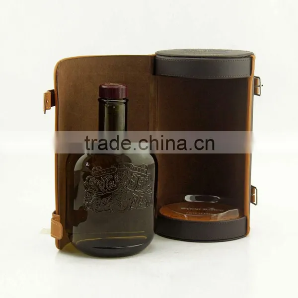 Custom PU Leather Christmas Gift Boxes for Wine Bottles