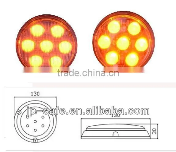 Police Led Warning Light, Aluminium Housing 12v Round Colored Strobe LTDG95 photo-3