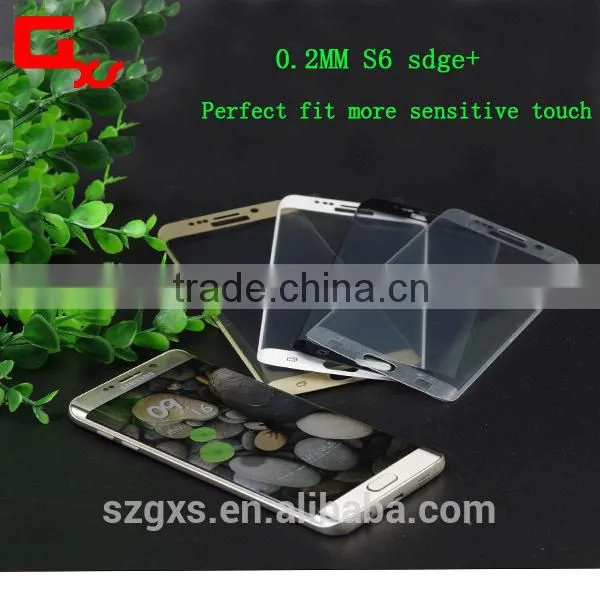 Mobile Phone Accessories For Samsung 3D Silk-screen Curved Edge Tempered Glass Protector For S6 Edge photo-4