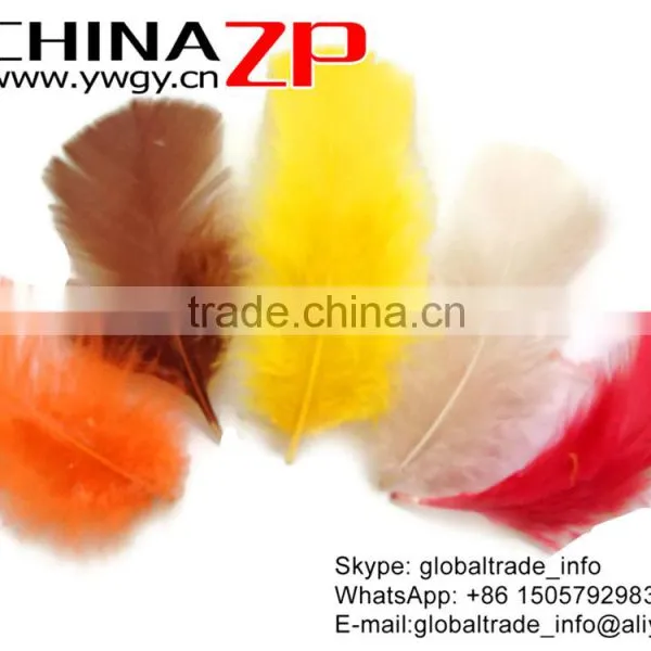ZPDECOR Wholesale Plumage Bulk Dyed Mix Colors Turkey Flat T-Base Body Feathers photo-2
