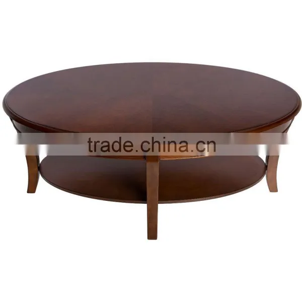 Modern Living Room Furniture Solid Wood Leg Round Table Top Coffee Table photo-4