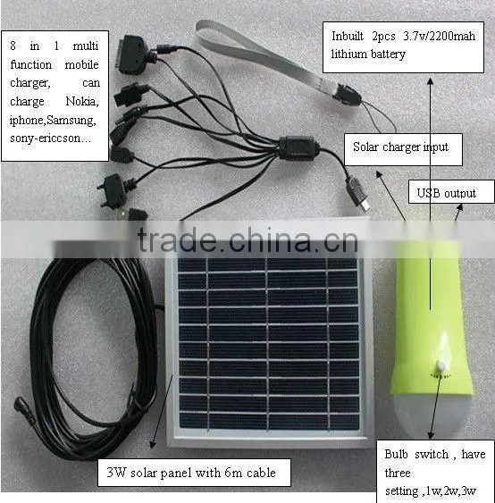 12V 5w Solar Panel Home Lighting System and Solar Lighting Kit With Led Light photo-3