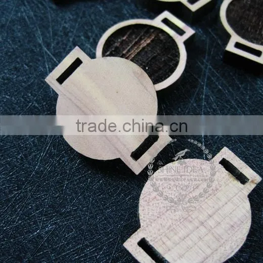 20mm Setting Size Vintage Style Natual Log Wood Bezel Watch Round Pendant Setting DIY Findings Supplies 1411142 photo-4