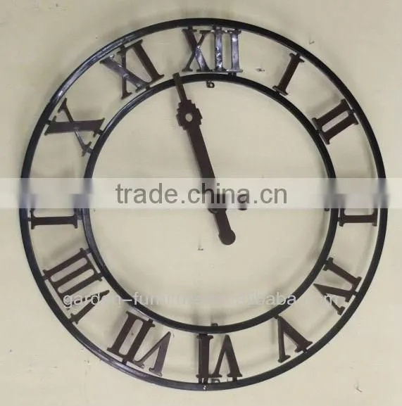 Factory Wholesale Handmade Craft Antique Industrial Round Digital Metal Wall Clock Wrought Iron Clocks photo-2
