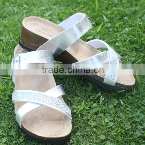 2015 Summer Leather Buckle Cork Outsole Ladies Comfortable Sandal photo-2