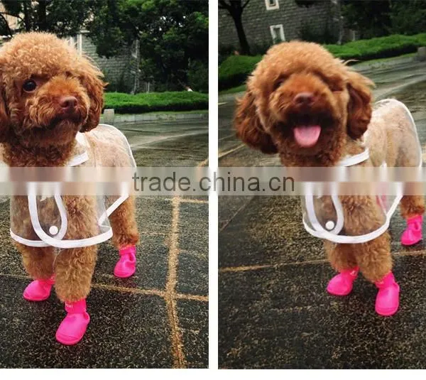 Eco-friendly 3Colours Transparent Waterproof Pet Raincoat for Dogs as Seen on TV photo-2