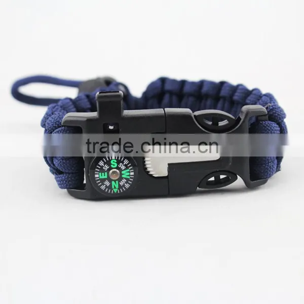 Paracord Survival Bracelet With a 350LB Parachute Cord, Fire Starter, Embedded Compass, Flint, Emergency Knife & Whistle photo-5