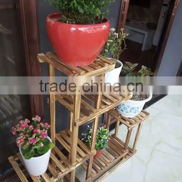 OEM Custom Wooden Flower Display Spot Shelf for Room or Garden photo-5