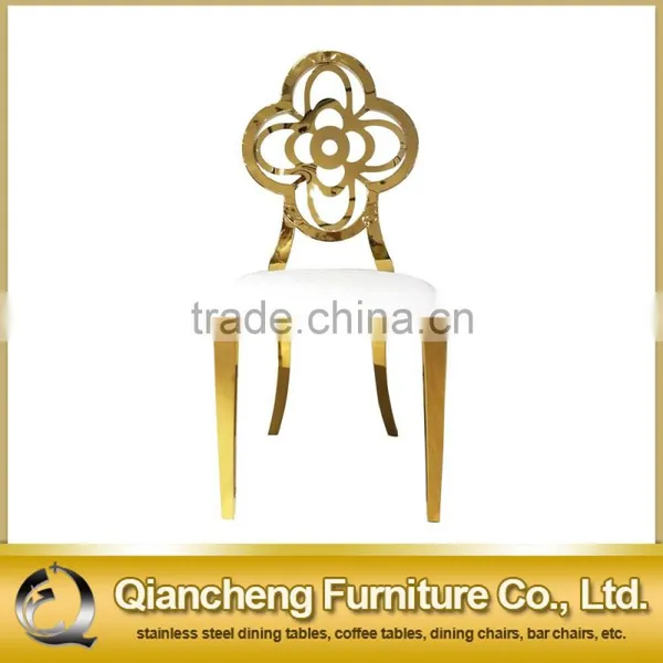 Fancy Flower Shape Golden Stainless Steel Wedding Chair photo-5