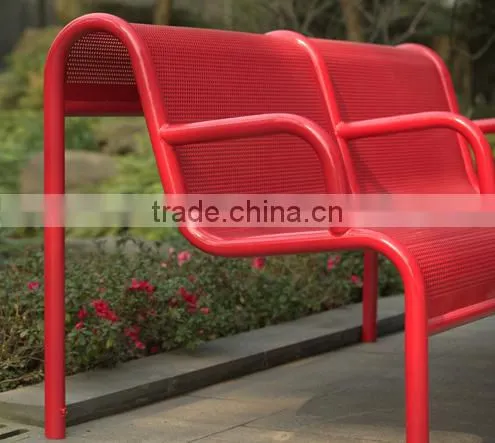 High Backed Outdoor Metal Resting Bench photo-3