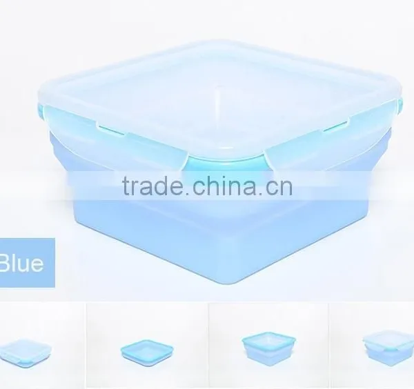Small Microwave Safe Collapsible Salad Containers Silcone Lunch Box photo-2