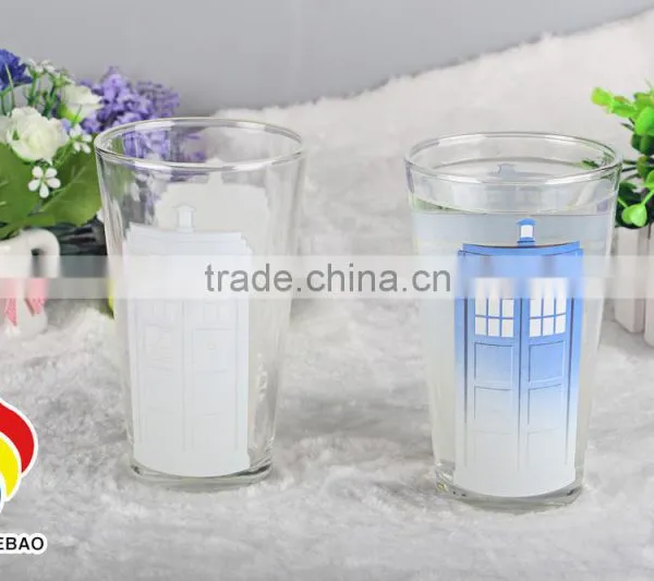Custom Design Hot Sale Temperature Color Change Glass Cup photo-3