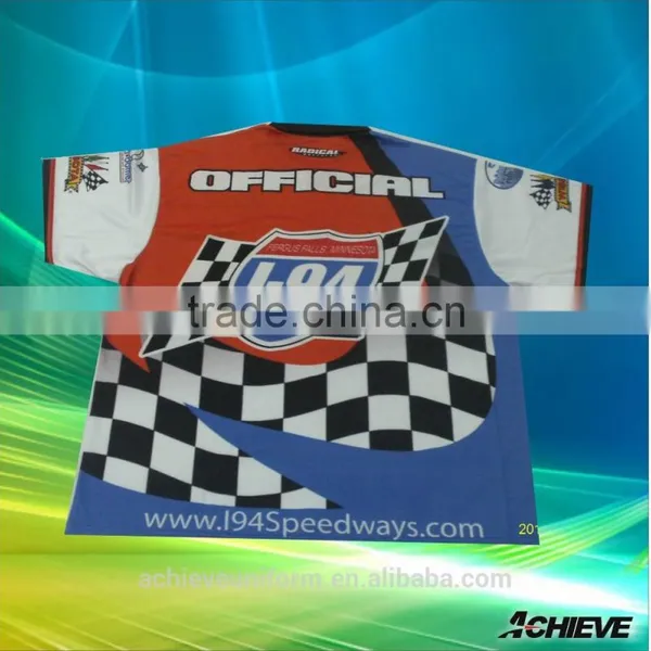 100 Polyester Dye Sublimation The Track Racing Jerseys American Racing Wheel photo-4