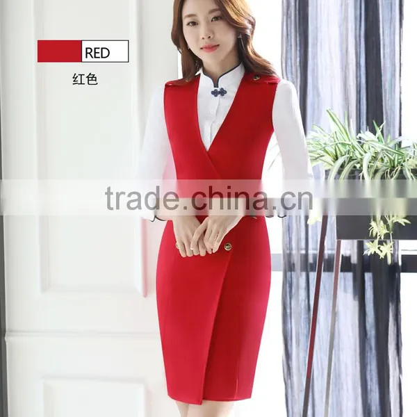 Female Hotel Uniform Office Uniforms Designs for Women Ladies Dresses photo-3