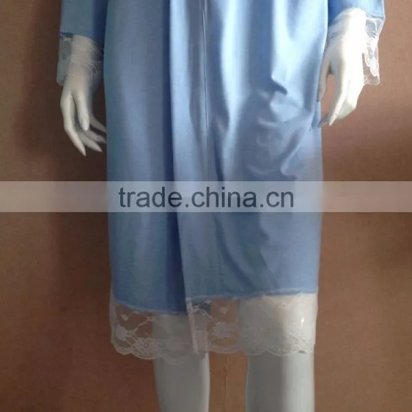 Modal High Quality Lace Bridal Robe Lace Trim Sleeve photo-5