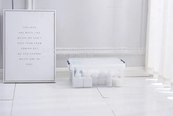 Clear Transparent Plastic Storage Box With Steel Handle