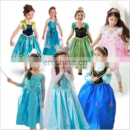2016 Frozen Elsa Girl Party Dress , Frozen Elsa ANNA Dress 1904 photo-2