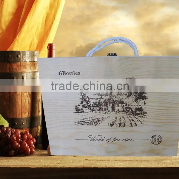 2015 Hot Sale Handmade Wooden Wine Bottle Shipping Box