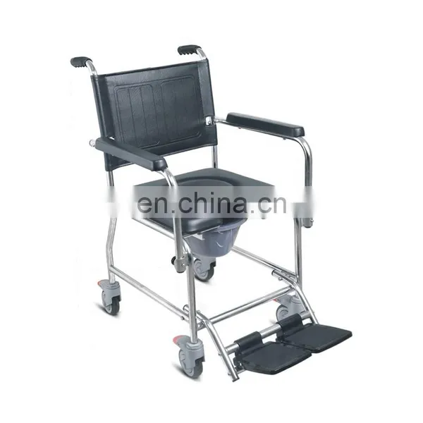 Medical Elder Shower Wheel Chair Manual Toliet Seat Bedside Commode photo-2