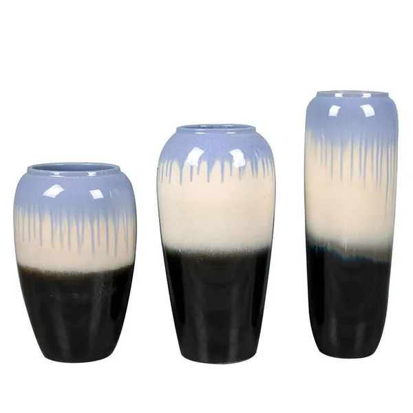 Jingdezhen Simple Modern Countryside Style Large Black Yellow Ceramic Vase For Garden photo-5