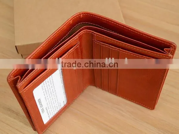 High Quality Cow Leather Men's Bifold Wallet Small Wallet Card Holder Wallet photo-5