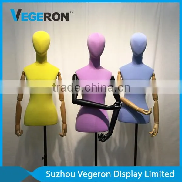 Half Body Torso Mannequin With Wooden Flexible Arm photo-5