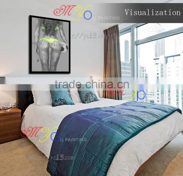 Open Hot Sexi Images for Girls Hand Painted Football Star African Women Oil Paintings YB-70 photo-3