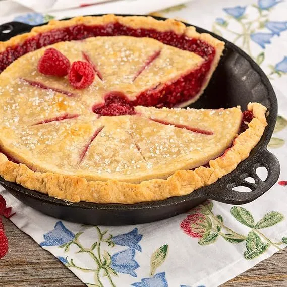 Enamel Coating Cast Iron Pan Decorative Border With Handle Nonstick Enamel Cast Iron Round Shape Baking Pie Pan photo-5