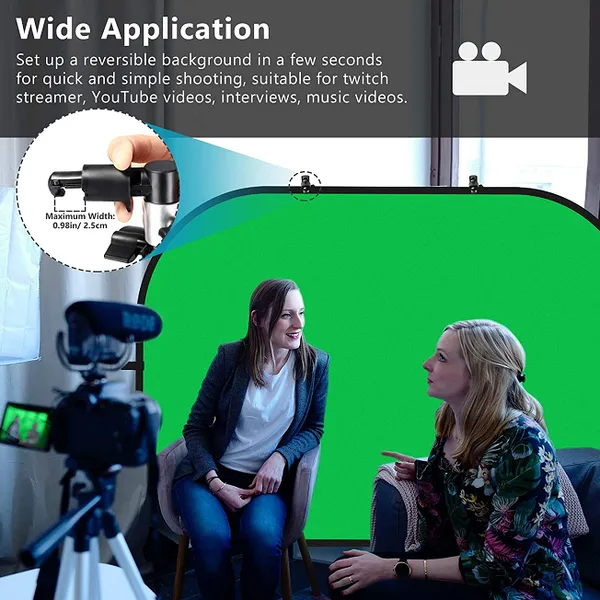 Collapsible Chromakey Green + Blue 2-in-1 Background, Backdrop photo-5
