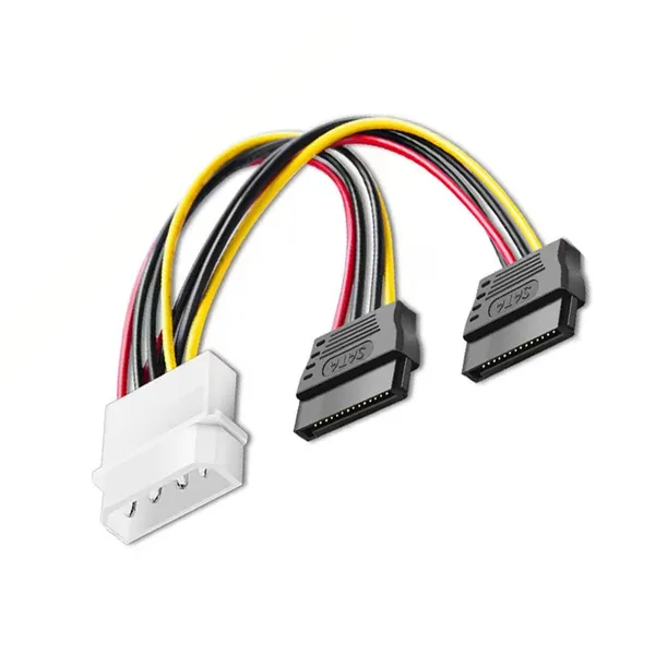 4Pin IDE to Two SATA Power Connector Cable for Desktop PC photo-3