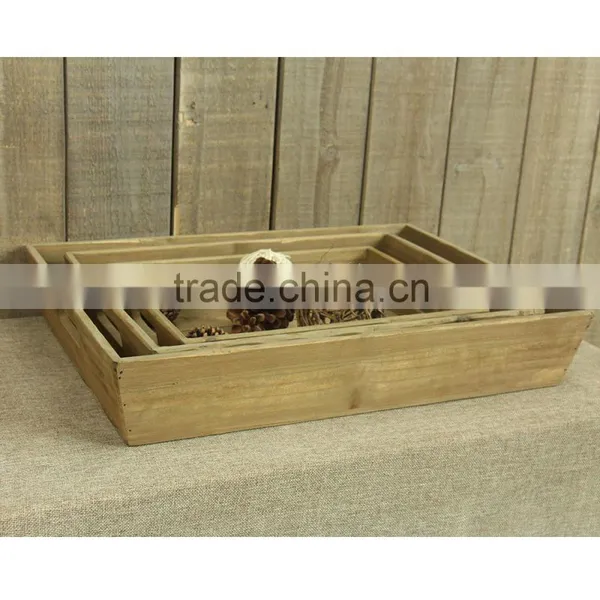Wholesale High Quality Antique Rectangular Kitchen Storage Wood Plates in 3 Size photo-4