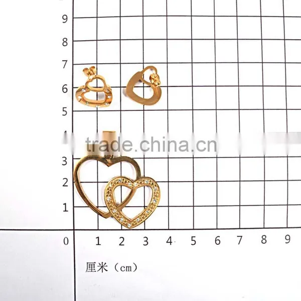 Women Fashion Wholesale In Greece Double Heart Gold Plating Jewerly Sets Women photo-4