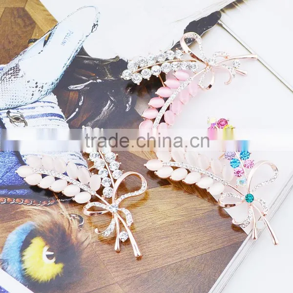 Alloy Bulk Leaves Bouquet Rhinestone Wedding Brooch Wholesale photo-4