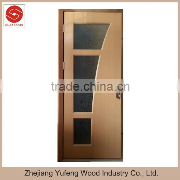 Wooden Door for Bathroom Flush Glass Door Pvc Wooden Doors