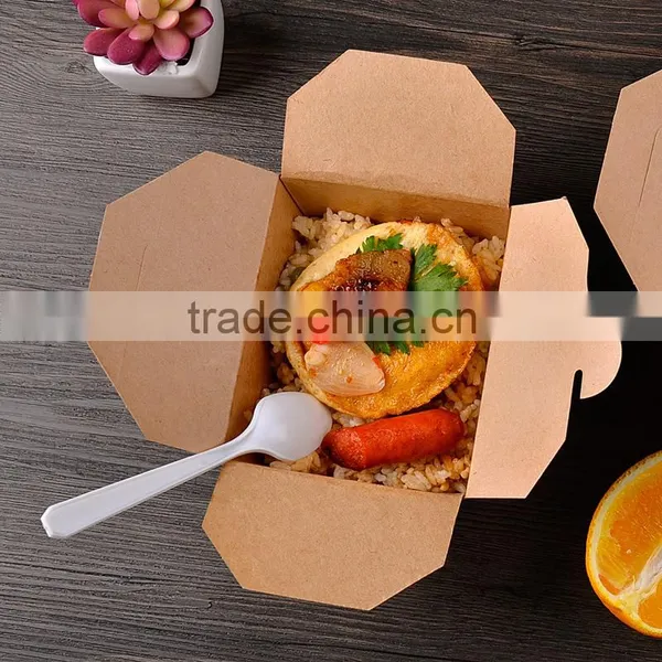 Recyclable Green Fresh Kraft Paper Food Box,fast Food Packaging Box photo-2