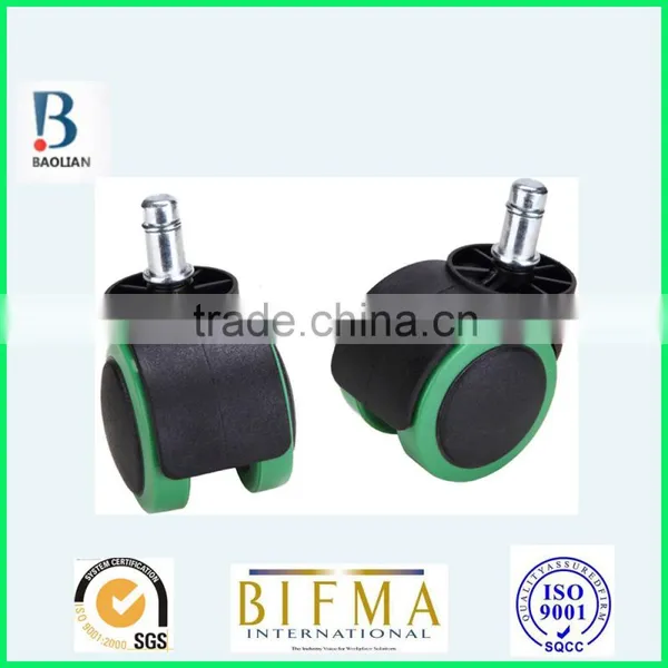 BL 50mm Smal Black& Green Durable Mute Swivel Outdoor Rubber Office Chair Caster photo-6