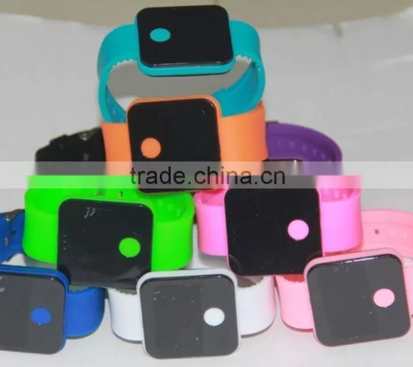 Hot Classical Lady Women Mirror Face LED Date Sport Rubber Digital Factory Direct Fashion Wrist Watch photo-3